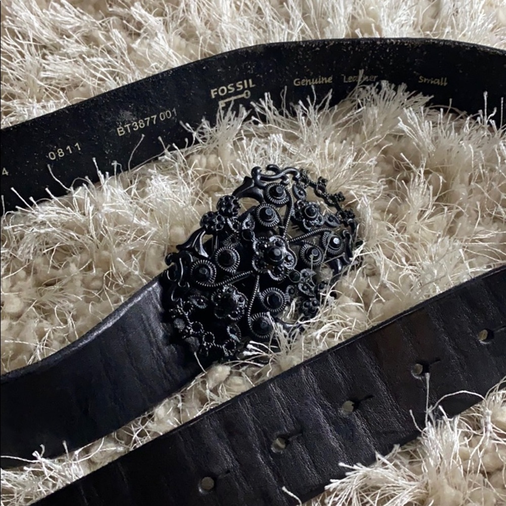 Black leather belt